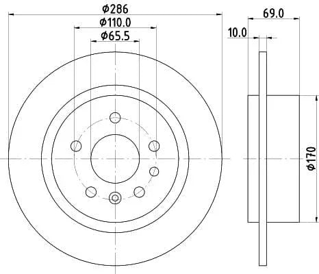 Mintex Brake Discs Rear Solid Set Of 2 MDC1380 286mm - image 3