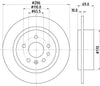 Mintex Brake Discs Rear Solid Set Of 2 MDC1380 286mm thumbnail
