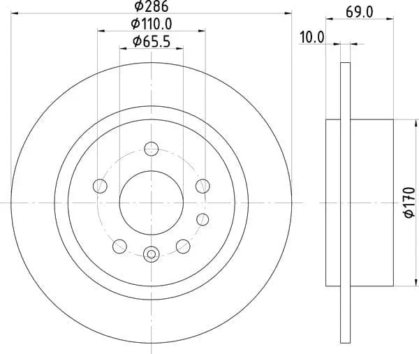 Mintex Brake Discs Rear Solid Set Of 2 MDC1380 286mm - image 4