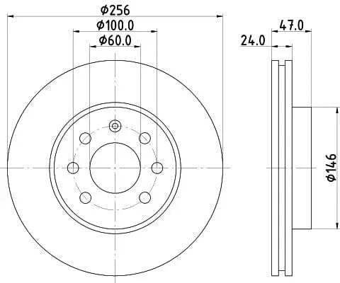 Mintex Brake Discs Front Vented Set Of 2 MDC1388 256mm - image 3