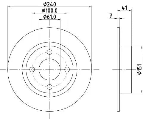 Mintex Brake Discs Rear Solid Set Of 2 MDC1410 240mm - image 3