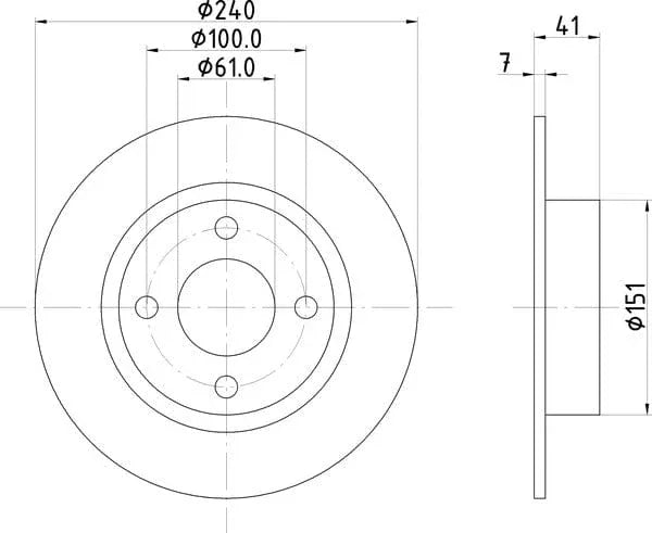 Mintex Brake Discs Rear Solid Set Of 2 MDC1410 240mm - image 4