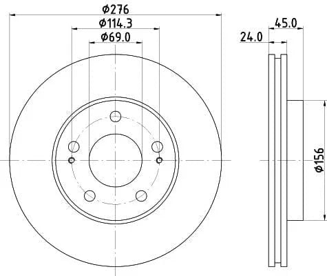 Mintex Brake Discs Front Vented Set Of 2 MDC1415 276mm - image 3