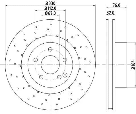 Mintex Brake Discs Front Perforated Vented Set Of 2 MDC1425 330mm - image 3