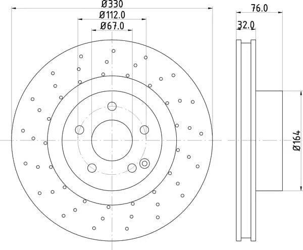Mintex Brake Discs Front Perforated Vented Set Of 2 MDC1425 330mm - image 4