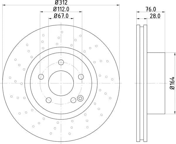 Mintex Brake Discs Front Perforated Vented Set Of 2 MDC1426 312mm - image 4