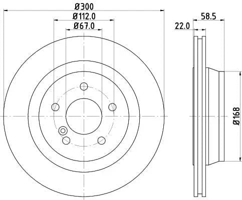 Mintex Brake Discs Rear Vented Set Of 2 MDC1428 300mm - image 3