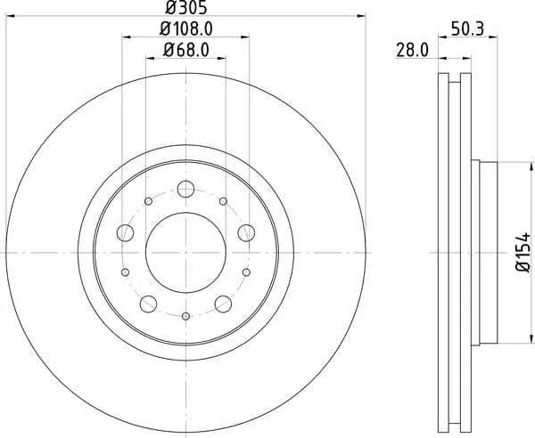 Mintex Brake Discs Front Vented Set Of 2 MDC1433C 305mm - image 4
