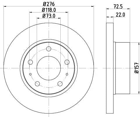 Mintex Brake Discs Front Solid Set Of 2 MDC1438 276mm - image 3