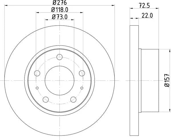 Mintex Brake Discs Front Solid Set Of 2 MDC1438 276mm - image 4