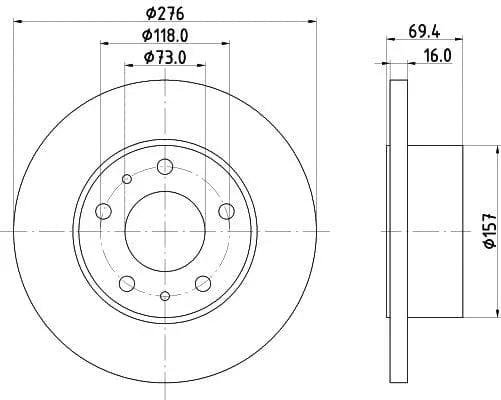 Mintex Brake Discs Rear Solid Set Of 2 MDC1439 276mm - image 3