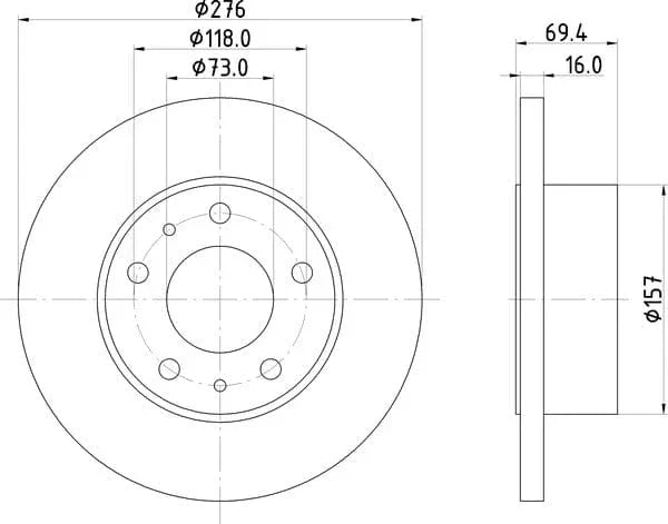 Mintex Brake Discs Rear Solid Set Of 2 MDC1439 276mm - image 4