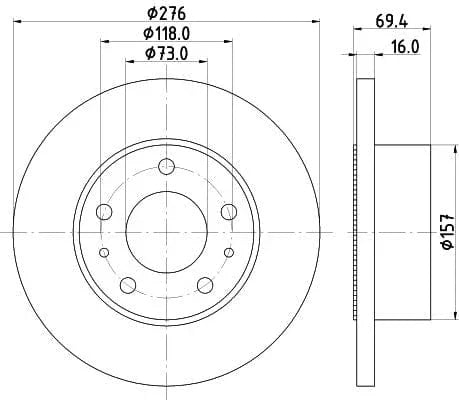 Mintex Brake Discs Rear Solid Set Of 2 MDC1440 276mm - image 3