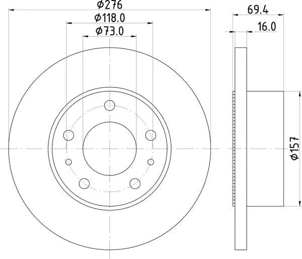 Mintex Brake Discs Rear Solid Set Of 2 MDC1440 276mm - image 4