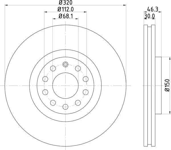 Mintex Brake Discs Front Vented Set Of 2 MDC1444C 320mm - image 4
