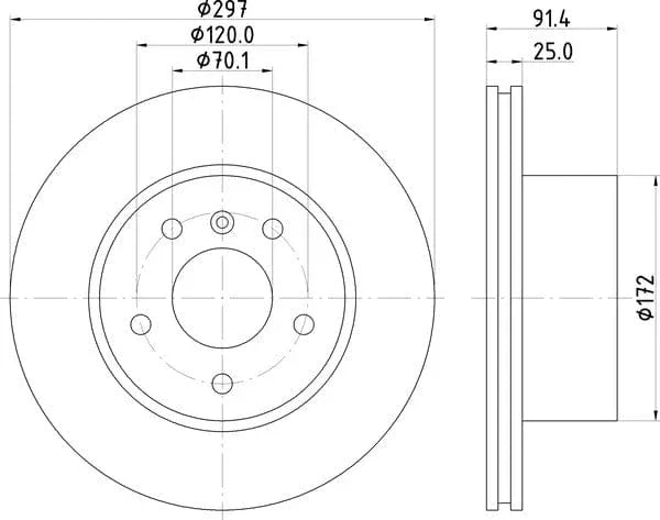 Mintex Brake Discs Front Vented Set Of 2 MDC1445 297mm - image 4