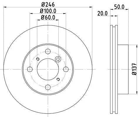 Mintex Brake Discs Front Vented Set Of 2 MDC1457 246mm - image 3