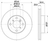 Mintex Brake Discs Front Vented Set Of 2 MDC1457 246mm thumbnail
