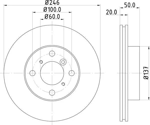 Mintex Brake Discs Front Vented Set Of 2 MDC1457 246mm - image 4