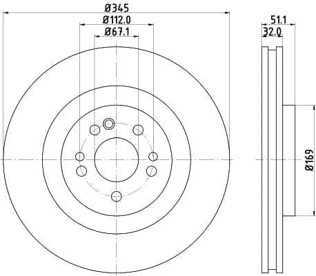 Mintex Brake Discs Front Vented Set Of 2 MDC1467 345mm - image 3