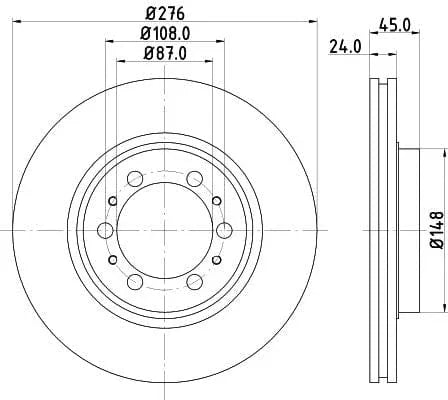 Mintex Brake Discs Front Vented Set Of 2 MDC1473 276mm - image 3