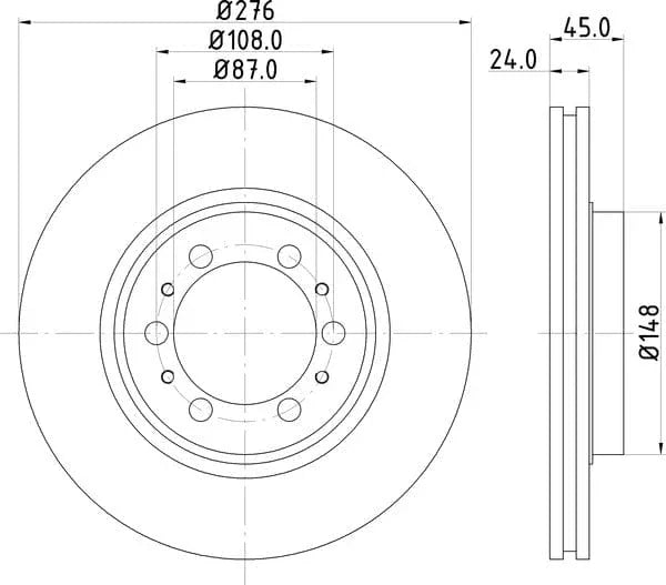 Mintex Brake Discs Front Vented Set Of 2 MDC1473 276mm - image 4