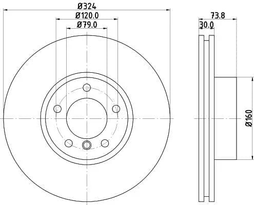 Mintex Brake Discs Front Vented Set Of 2 MDC1486 324mm - image 3