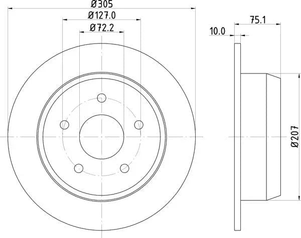 Mintex Brake Discs Rear Solid Set Of 2 MDC1489 305mm - image 4