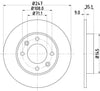 Mintex Brake Discs Rear Solid Set Of 2 MDC1493C 247mm thumbnail