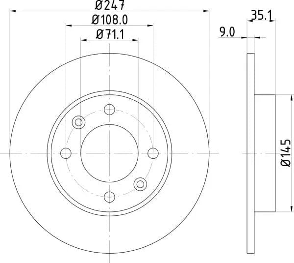Mintex Brake Discs Rear Solid Set Of 2 MDC1493C 247mm - image 4