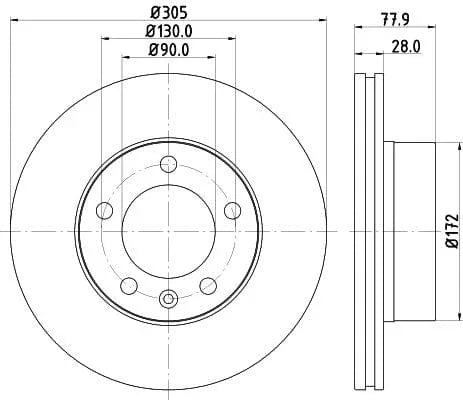 Mintex Brake Discs Front Vented Set Of 2 MDC1505C 305mm - image 3