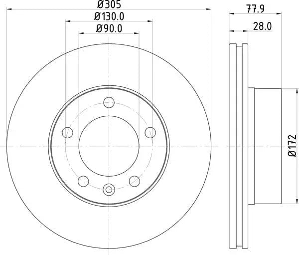 Mintex Brake Discs Front Vented Set Of 2 MDC1505C 305mm - image 4