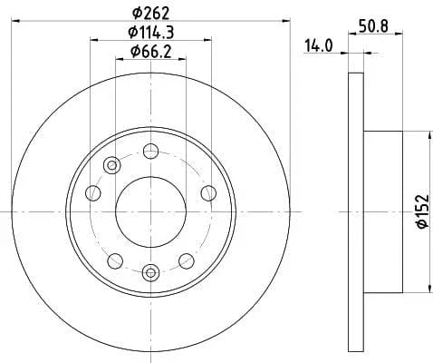 Mintex Brake Discs Front Solid Set Of 2 MDC1531 262mm - image 3