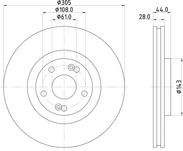 Mintex Brake Discs Front Vented Set Of 2 MDC1532 305mm - image 4