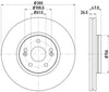 Mintex Brake Discs Front Vented Set Of 2 MDC1535 300mm thumbnail