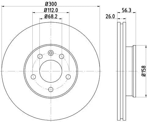 Mintex Brake Discs Front Vented Set Of 2 MDC1542C 300mm - image 3