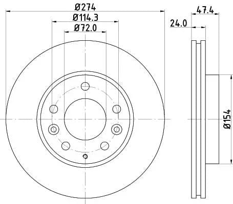 Mintex Brake Discs Front Vented Set Of 2 MDC1543 274mm - image 3