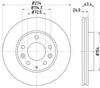 Mintex Brake Discs Front Vented Set Of 2 MDC1543 274mm thumbnail