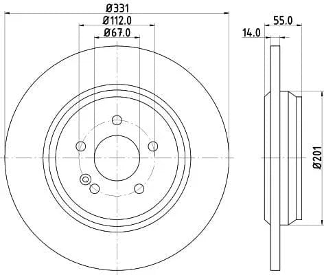 Mintex Brake Discs Rear Solid Set Of 2 MDC1544 331mm - image 3