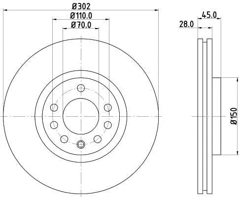 Mintex Brake Discs Front Vented Set Of 2 MDC1557 302mm - image 3