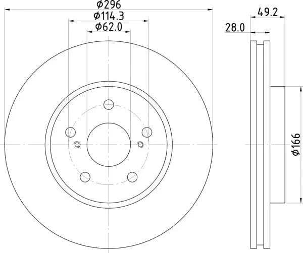 Mintex Brake Discs Front Vented Set Of 2 MDC1564 296mm - image 4