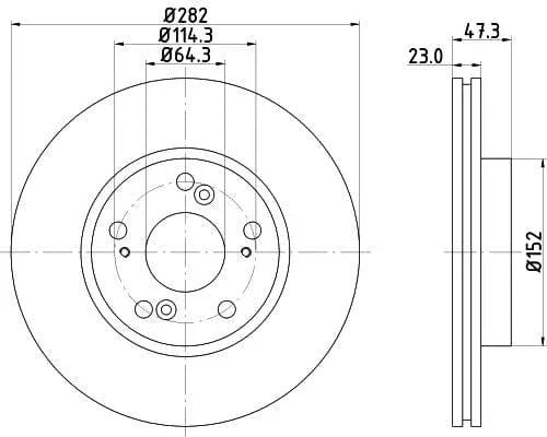 Mintex Brake Discs Front Vented Set Of 2 MDC1567 282mm - image 3