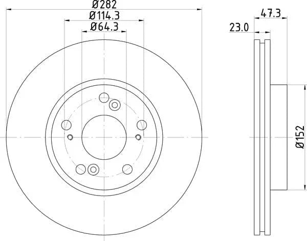 Mintex Brake Discs Front Vented Set Of 2 MDC1567 282mm - image 4