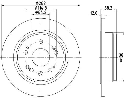 Mintex Brake Discs Rear Solid Set Of 2 MDC1568 282mm - image 3