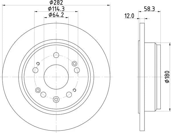 Mintex Brake Discs Rear Solid Set Of 2 MDC1568 282mm - image 4