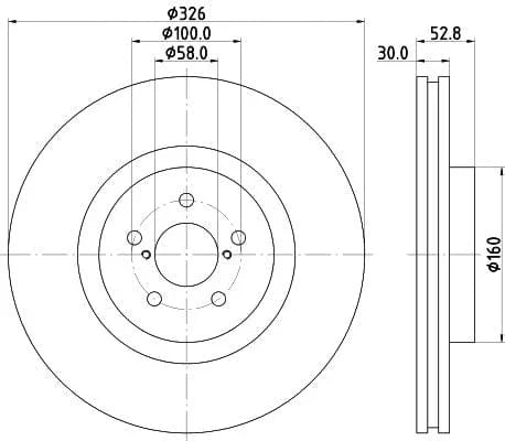 Mintex Brake Discs Front Vented Set Of 2 MDC1581 326mm - image 3