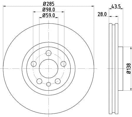 Mintex Brake Discs Front Vented Set Of 2 MDC1598 285mm - image 3