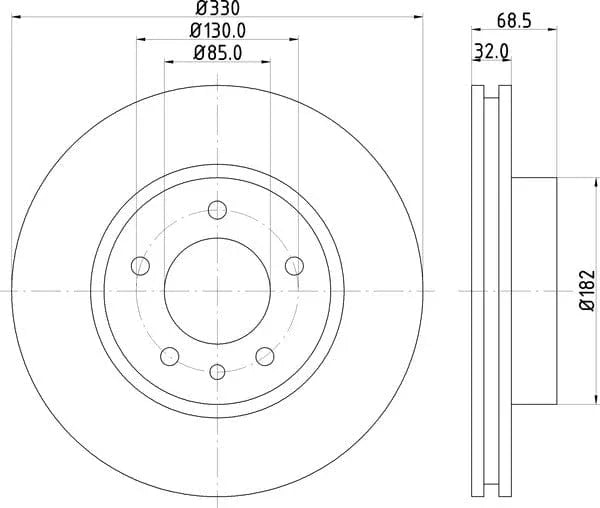 Mintex Brake Discs Front Vented Left Side MDC1610LC 330mm - image 4