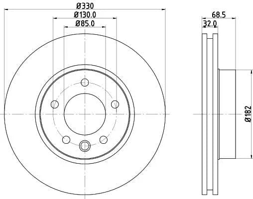 Mintex Brake Discs Front Vented Right Side MDC1610RC 330mm - image 3