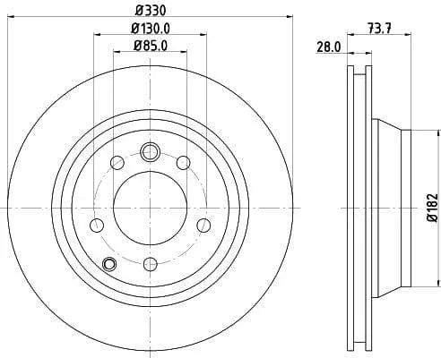 Mintex Brake Discs Rear Vented Set Of 2 MDC1612C 330mm - image 3